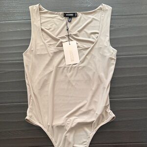 Missguided Light Tan Sleeveless Bodysuit